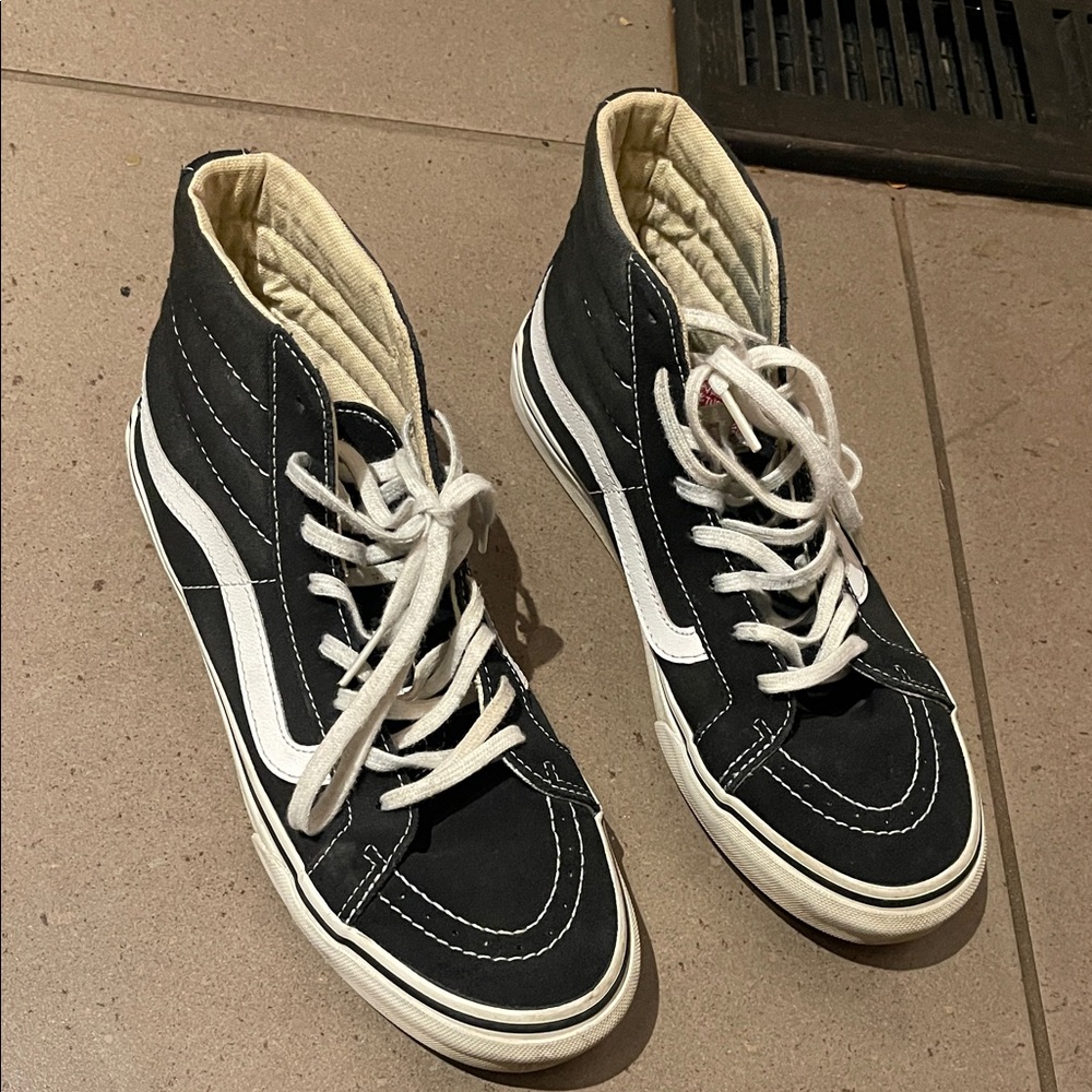 Vans Black and White High-Top Sneakers